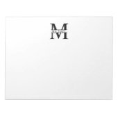 Gepersonaliseerd monogram en naam notitieblok (Voorkant)