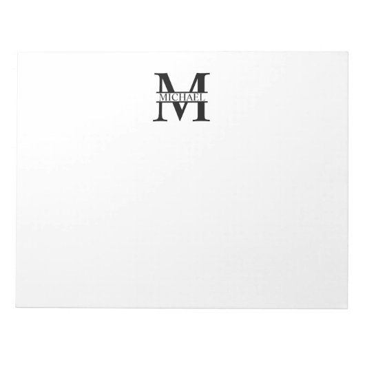 Gepersonaliseerd monogram en naam notitieblok (Voorkant)