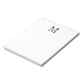 Gepersonaliseerd monogram en naam notitieblok (Linkerzijde)
