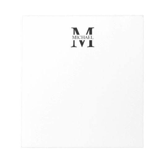Gepersonaliseerd monogram en naam notitieblok (Voorkant)