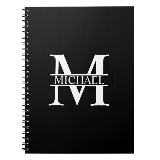 Gepersonaliseerd monogram en naam notitieboek (Voorkant)