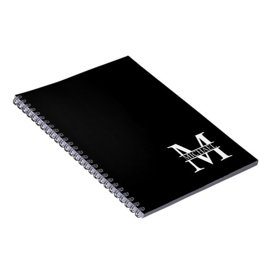 Gepersonaliseerd monogram en naam notitieboek (Rechterzijde)