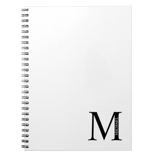 Gepersonaliseerd monogram en naam Notitieboek (Voorkant)