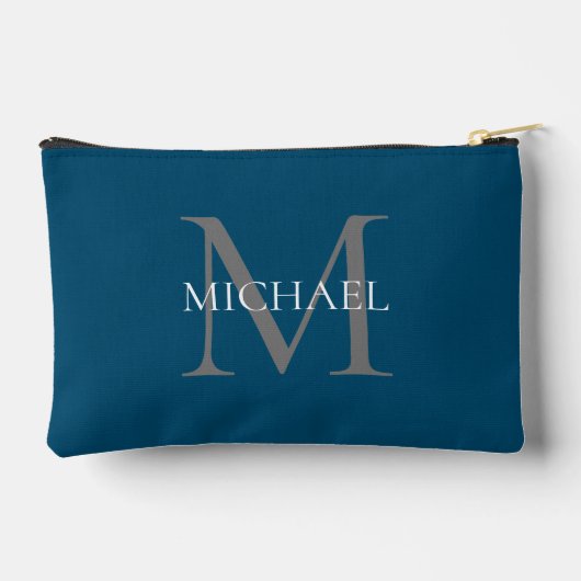 Gepersonaliseerd Monogram en Naam Ocean Blue Etui (Achterkant)