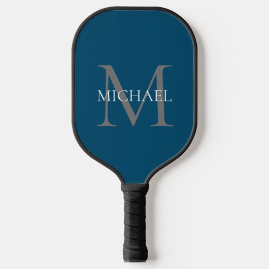 Gepersonaliseerd Monogram en Naam Ocean Blue Pickleball Paddle (Voorkant)