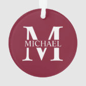 Gepersonaliseerd monogram en naam ornament (achterkant)