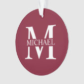 Gepersonaliseerd monogram en naam ornament (voorkant)