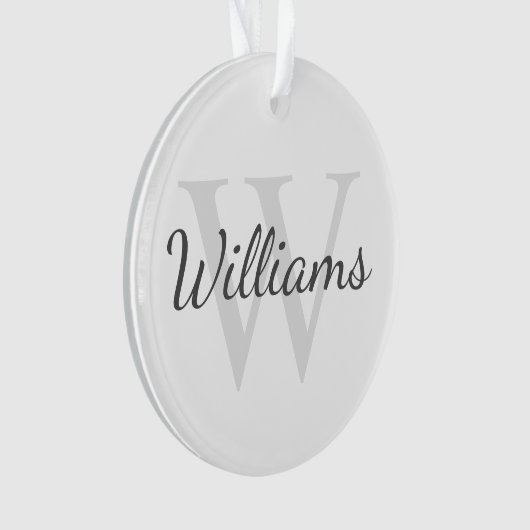 Gepersonaliseerd monogram en naam ornament (voorkant)