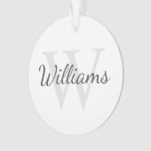Gepersonaliseerd monogram en naam ornament (voorkant)