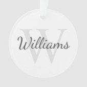 Gepersonaliseerd monogram en naam ornament (voorkant)