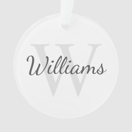 Gepersonaliseerd monogram en naam ornament (voorkant)