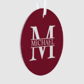 Gepersonaliseerd monogram en naam ornament (voorkant)