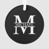 Gepersonaliseerd monogram en naam ornament (achterkant)