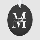 Gepersonaliseerd monogram en naam ornament (voorkant)