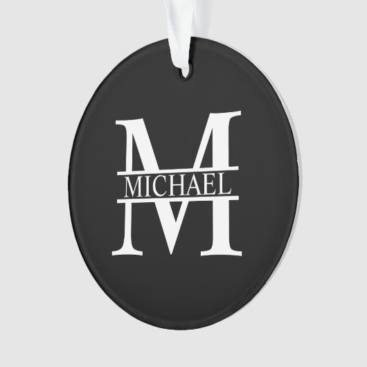 Gepersonaliseerd monogram en naam ornament (voorkant)