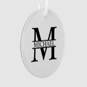 Gepersonaliseerd monogram en naam ornament (voorkant)