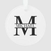 Gepersonaliseerd monogram en naam ornament (achterkant)