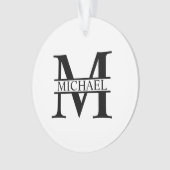 Gepersonaliseerd monogram en naam ornament (voorkant)