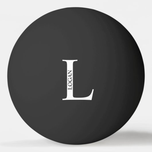 Gepersonaliseerd monogram en naam pingpongbal (Voorkant)