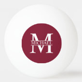 Gepersonaliseerd monogram en naam pingpongbal (Achterkant)