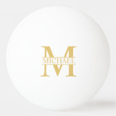 Gepersonaliseerd monogram en naam pingpongbal (Voorkant)