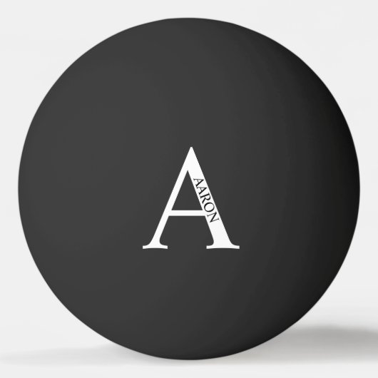 Gepersonaliseerd monogram en naam pingpongbal (Achterkant)