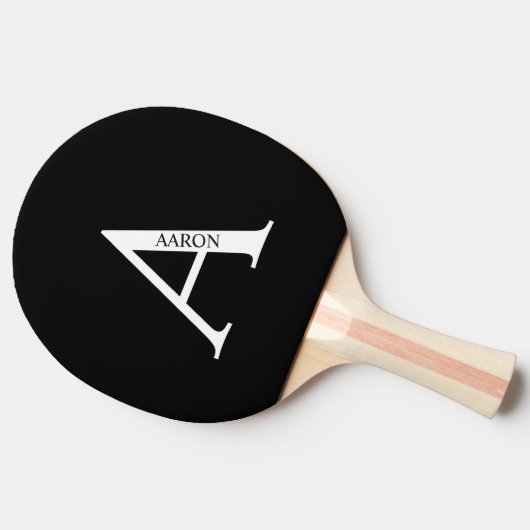 Gepersonaliseerd monogram en naam pingpongpeddel tafeltennisbatje (Zijkant)