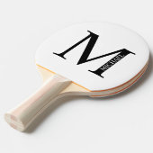 Gepersonaliseerd monogram en naam pingpongpeddel tafeltennisbatje (Voorkant Gekanteld)