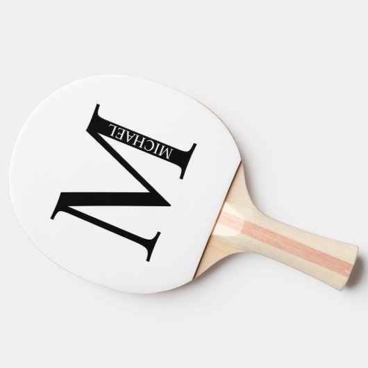 Gepersonaliseerd monogram en naam pingpongpeddel tafeltennisbatje (Zijkant)