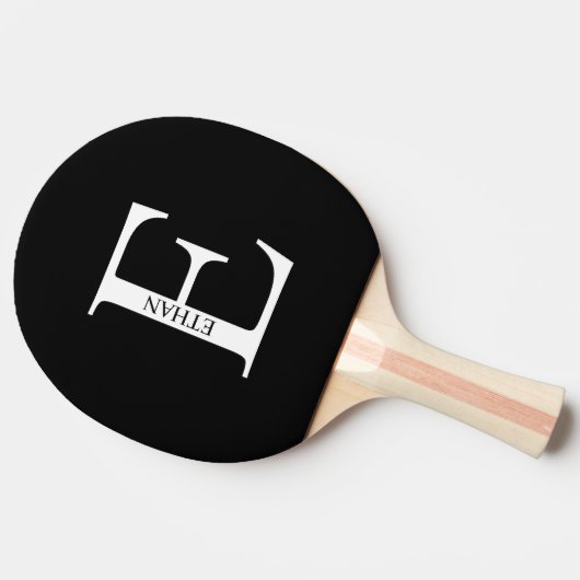 Gepersonaliseerd monogram en naam pingpongpeddel tafeltennisbatje (Zijkant)