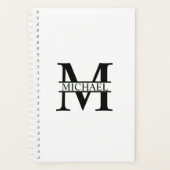 Gepersonaliseerd monogram en naam planner (Voorkant)