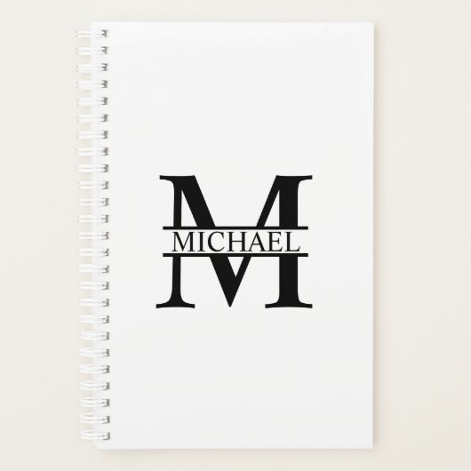 Gepersonaliseerd monogram en naam planner (Voorkant)