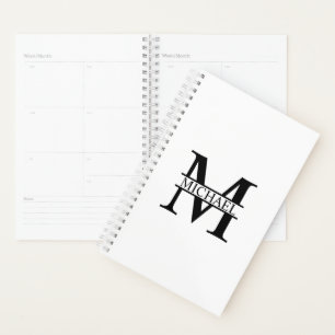 Gepersonaliseerd monogram en naam planner