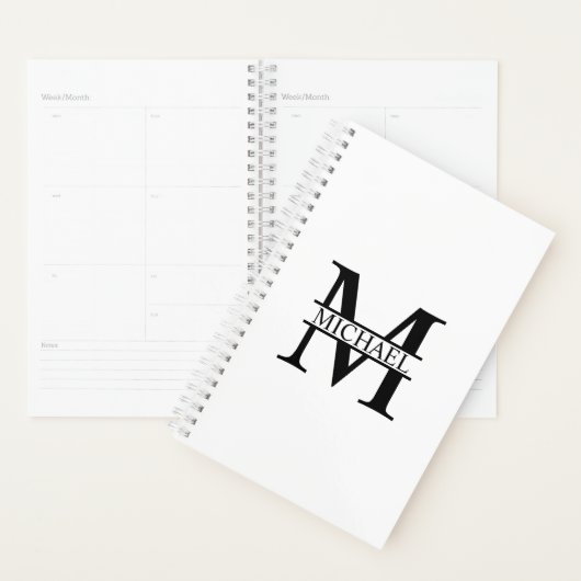 Gepersonaliseerd monogram en naam planner (Display)