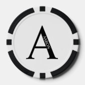 Gepersonaliseerd monogram en naam poker chips (Voorkant)