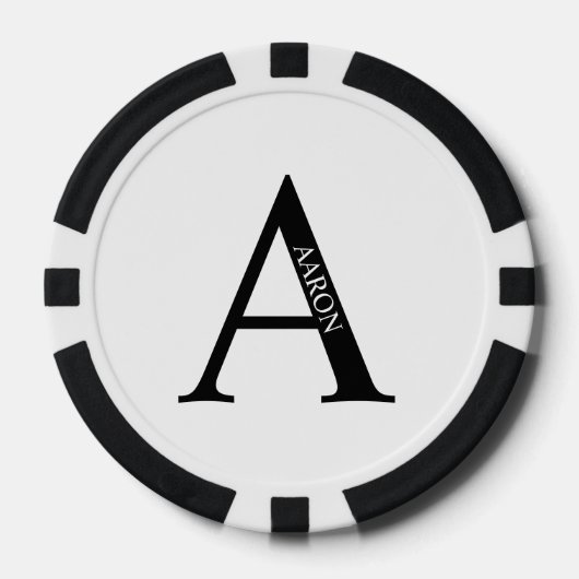 Gepersonaliseerd monogram en naam poker chips (Voorkant)
