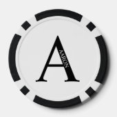Gepersonaliseerd monogram en naam poker chips (Achterkant)