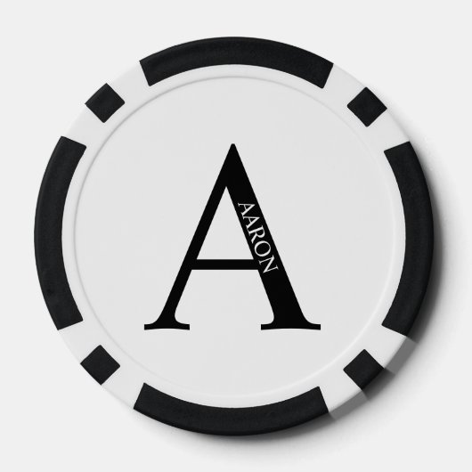 Gepersonaliseerd monogram en naam poker chips (Achterkant)