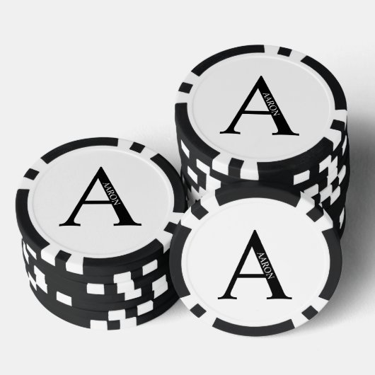 Gepersonaliseerd monogram en naam poker chips (Opstapeling)