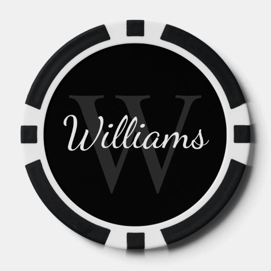 Gepersonaliseerd monogram en naam poker chips (Voorkant)