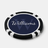 Gepersonaliseerd monogram en naam poker chips (Enkel)