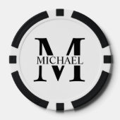 Gepersonaliseerd monogram en naam poker chips (Voorkant)