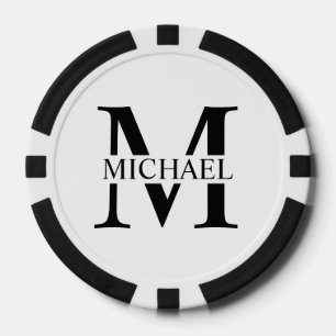 Gepersonaliseerd monogram en naam poker chips