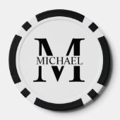 Gepersonaliseerd monogram en naam poker chips (Achterkant)
