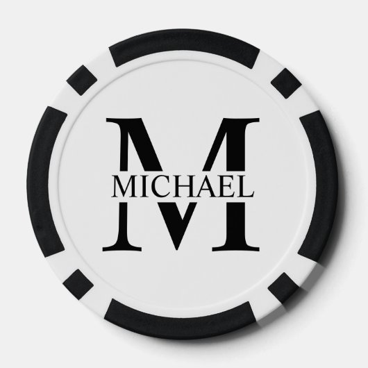 Gepersonaliseerd monogram en naam poker chips (Achterkant)
