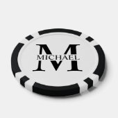 Gepersonaliseerd monogram en naam poker chips (Enkel)