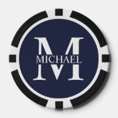 Gepersonaliseerd monogram en naam poker chips (Voorkant)