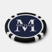 Gepersonaliseerd monogram en naam poker chips (Enkel)