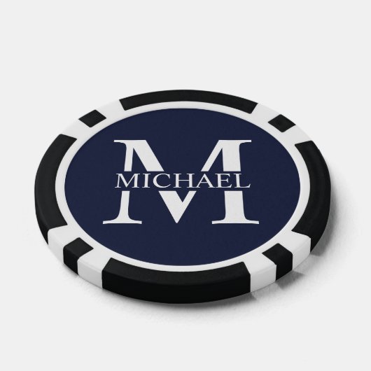 Gepersonaliseerd monogram en naam poker chips (Enkel)