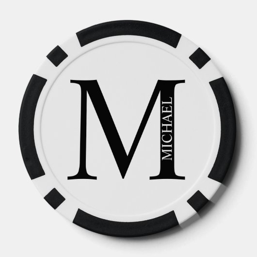 Gepersonaliseerd monogram en naam poker chips (Achterkant)